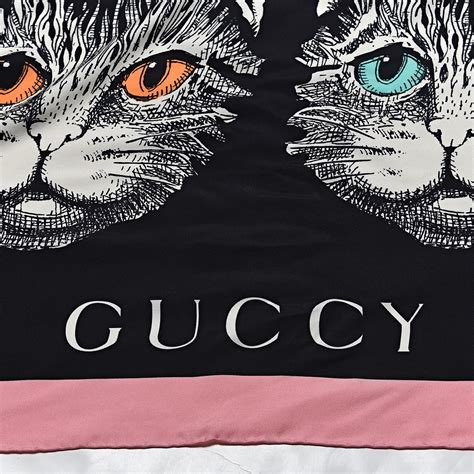 gucci scarf cats|gucci shirt with cat.